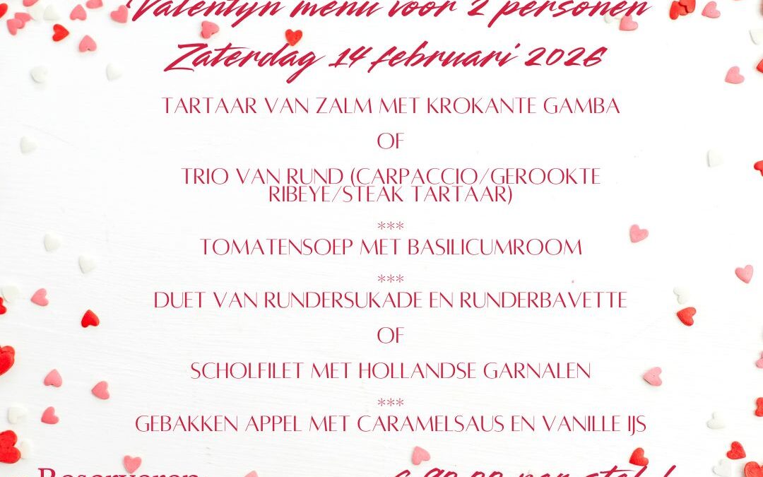 Valentijnsdag zaterdag 14 februari 2026
