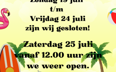 Vakantie sluiting