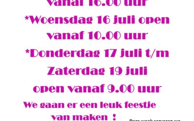 Openingstijden Feestweek